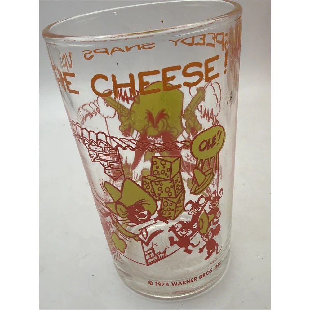 6 Yosemite Sam Speedy Snaps Up The Cheese Glass 1974 Warner Bros Looney Tunes